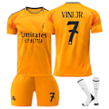 Miniatyrbillede 1 af 2: 24-25 Real Madrid Udebane Fodboldtrøjer Børne Fodbold Sæt No.7 Vini No.7 Wine M