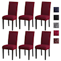 Miniatyrbild 1 av 5: pcs Stretch Stolskydd - Tvättbara Stretch Matstolsöverdrag Red wine