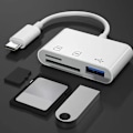 Miniatyrbild 4 av 5: Typ C Minneskortläsare Hubb USB 2.0 Dockningsstation USB C OTG Adapter Universell OTG SD TF CF Adapter för Smartphone