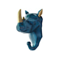 Pikkukuva 4 / 5: 1/2/3/5 Vahva ja kestävä eläinpään avaimenkoukku yksinkertaiseen retro-siniseen (sarvikuono) Retro blue (rhino) 5 Sets