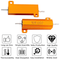Miniatyrbillede 3 af 5: 2 stk. 50W 3 Ohm kabinetmodstand Effekt Guld skalplade Wirewound chassis monteret kølelegeme hus