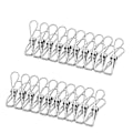 Miniatyrbilde 1 av 5: 60 stk klesklyper i rustfritt stål, klesklyper, klesvask, metallklips, vindtett kleshengerklips, sølv, sterk elastisitet -z