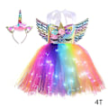 Pikkukuva 1 / 5: Lasten hehkuva yksisarvisen puku Lasten värikäs Led-valo paljetit Syntymäpäiväjuhlamekot Kiiltävä prinsessa Cosplay-mekko 4T 4T White Light Colored