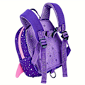 Miniatyrbillede 8 af 8: 1 stk. Børns Polyester Pendler Rygsæk, Med Sikkerhedsline, Anti-tabt Rygsæk Purple Small Rocket Backpack