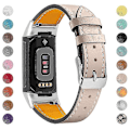 Miniatyrbild 1 av 5: Premium Äkta Läder Justerbart Armband för Fitbit Charge 6/5 - Perfekt Aprikos Apricot Fitbit Charge 6