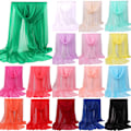 Miniatyrbillede 1 af 2: Dame almindelig poncho i almindelig silkesjal sort black 165*85cm