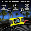 Miniatyrbillede 3 af 5: 6A/12V Smart Batterilader Bærbar Hurtig Motorcykel Lader wit