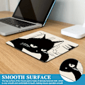 Miniatyrbild 5 av 7: Rolig musmatta med söt kattprint, rektangulär, personlig, halkfri, liten, för kontor, datormusmatta