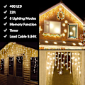 Miniatyrbilde 4 av 6: LED Isbelys Utomhus Juledekorasjon 400LED 8 Moduser Isbelysning Julelys, Utomhus Fairy Lights for Jul, Fest, Jul