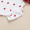 Miniatyrbild 5 av 6: Babyflicka kläder Nyfödd klänning set Långärmad blomma Body Romper Manchester Overall Klänning Spädbarn Kläder 0-3 månader 0-3 months Red