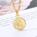 Miniatyrbillede 1 af 5: Disk Constellation Halskæde 12 Stjernetegn Sten Vedhæng Halskæde Kvinder Mode Horoskop Smykker Fødselsdagsgaver Guld Farve Gold Color Leo