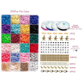 Miniatyrbilde 2 av 4: 4285 stk 20 farger Leireperler Flat Heishi-perler