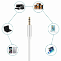 Pikkukuva 3 / 3: 1M Lightning - AUX 3.5mm Kaapelin Sovitin Autoon Hopea