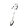 Miniatyrbillede 1 af 5: 5 x Cartoon Cat Langskaftet Suppe Rustfrit Stål Dessert Kage Kaffe Ske Bestik