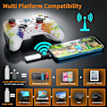 Miniatyrbillede 5 af 6: Trådløs Spilcontroller til Windows 7 8 10 11 PC/PS3/Android/Switch Deck, Dobbelt-Vibration Gamepad Joystick Computer Spilcontroller (Hvid) White