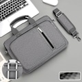 Miniatyrbild 5 av 5: Stötsäker laptopväska 13,3 14 15,6 tum axelväska handväska fodral för Macbook Air Pro kvinnor män beige - 2