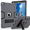 Miniatyrbillede 1 af 7: Cantis etui til iPad 9. generation/iPad 8. generation/iPad 7. generation, tyndt, meget stødsikkert, robust etui med indbygget Grey+Black