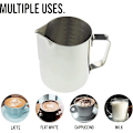 Miniatyrbillede 2 af 5: 600 ml Barista Mælkekander, Mælkeskummer Metal Dampdyser Ideel Rustfrit Stål Mælkeskummer Mælk Kaffe Maskine Tilbehør