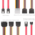 Miniatyrbild 6 av 9: Adapterkit för 2,5\" till 3,5\" hårddiskfack - Konverteringsfack för montering av HDD SSD - IDE 4P hane till 2 SATA 15-stifts hona strömkabel + 2 x