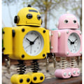 Miniatyrbild 2 av 4: Robotväckarklocka i rostfritt stål - väckarklocka med blinkande