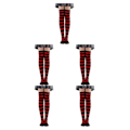 Pikkukuva 1 / 5: 1/2/3/5 Raidallinen Sukat Mukavat Reiden Korkeat Sukat Puku Musta Punainen 50cm Black Red 50cm 5 Sets