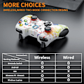 Miniatyrbillede 3 af 6: Trådløs Spilcontroller til Windows 7 8 10 11 PC/PS3/Android/Switch Deck, Dobbelt-Vibration Gamepad Joystick Computer Spilcontroller (Hvid) White