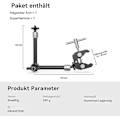 Pikkukuva 4 / 5: Smallrig 10 tuuman Magic Arm -nivelvarsi ja Super Clamp -suuripuristin monitorille ja LED-valolle - Kbum2732[qb]