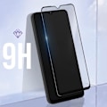 Miniatyrbild 3 av 5: Härdat glas för Xiaomi Redmi 12C 9H hårdhet Transparent svart fasad kant