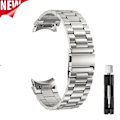 Pikkukuva 1 / 5: Metallrem för Samsung Galaxy Watch 6 5 4 40 mm 44 mm armband One Click Attachment för Galaxy Watch 6 Classic 43 mm 47 mm band Silver