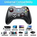 Miniatyrbillede 2 af 5: Trådløs Spilcontroller til Windows 7 8 10 11 PC/PS3/Android/Switch Deck, Dobbelt-Vibration Gamepad Joystick Computer Spilcontroller (sort) black