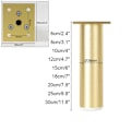 Miniatyrbillede 3 af 5: 4×Kaffe Bordsben Sofa Ben Guld, Bordben Justerbar Højde, Rørformede Ben Runde, Højde: 6-30cm Base Aluminiumlegering | Anodiseret overflade 10 cm