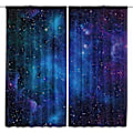 Miniatyrbillede 3 af 5: IC Kids Drengegardiner Rummet Stanglomme (2 Styk 70in*70in, 180cm*180cm) Blå Planet Nebula Kosmisk Sort Psykedelisk