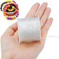 Miniatyrbillede 3 af 6: pc Elastisk tråd til armbånd 60m*0,8mm Elastisk armbåndsline Elastisk stræktråd Transparent Sort Transparent med saks og perlenål