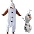 Miniatyrbild 1 av 4: Olaf Frozen Vuxen Snögubbe Kostym Kigurumi Pyjamas Pyjamas Ozq Hög Kvalitet XL