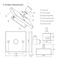 Miniatyrbillede 3 af 4: RV Lysdæmper Lyskontakt Kontrolpanel 12-24V 5A Universal PWM Dæmper Lavspændingsdæmper