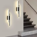 Miniatyrbillede 4 af 4: Indendørs LED-væglamper, 16W akryl LED-væglampe varm, væglamper til soveværelse stue korridor gang Black