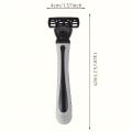 Miniatyrbilde 8 av 9: Manuell barbermaskin, 6-lags barberblad, rustfritt stål klassisk barbermaskin, reserveblader 1 Toolholder + 12 Blades