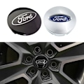 Miniatyrbild 1 av 5: 4-pack - Ford navkapslar / Hjulnavsemblem - B 70 70 66mm - Silver