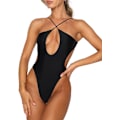 Miniatyrbillede 1 af 6: Sexet dame crisscross halter badedragt sort Black L