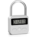Miniatyrbild 1 av 5: Metallisk tidspadlock - 99 timmars tidslås (Silver)