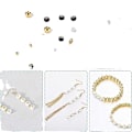 Miniatyrbilde 7 av 7: 1600pc Perlefremstillingssett, Gull, 1200pc Gull Runde Mellomleggsperler Smo