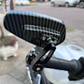 Miniatyrbild 5 av 5: 1 Texturerad kolfiber motorcykelstyre backspegel för XJ6 MT01 MT03 MT07 MT09 KTM HONDA Kawasaki Yamaha Universal Style (Svart).
