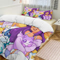 Miniatyrbild 1 av 5: v42 Aphmau 2-Bädds Påslakanset Mikrofiber Sängkläder Lättviktigt 3-Dels Täcke Set, 1 Påslakan Och 2 Örngott för Barn aa42_v 135x200cm 53x78in