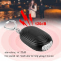Miniatyrbild 3 av 5: Fickalarm (svart), personligt larm 120 DB personligt nödlarm med LED-lampor liten bärbar nyckelring