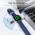Miniatyrbilde 4 av 8: Lader for Apple Watch Bærbar iWatch USB Trådløs, Reiseledning Trådløs Magnetisk Hurtiglading for Apple Watch Ultra2/1 Serie 9 8 7 6 5 4 SE, Hvit