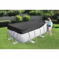 Bestway Poolovertræk Flowclear 404x201 cm Antracit {BT} Blå silver