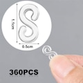 Pikkukuva 2 / 5: 360 kpl S-klipsiä Loom-nauhoille, muoviset liittimet, täyttöpakkaus white