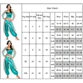 Miniatyrbillede 2 af 3: Dames Halloween Aladdin Jasmine Prinsesse Fancy Dress Karneval Cosplay Kostume S Blå Grøn Blue Green XL