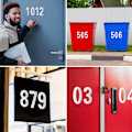 Pikkukuva 5 / 5: Heijastavat postilaatikon numerotarrat - Vedenpitävät vinyylinumerot