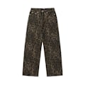 Miniatyrbillede 8 af 8: Brun Leopard Jeans Dame Denim Bukser Brede Ben Bukser leopard print leopard print leopard print XL